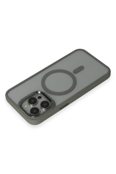 Newface iPhone 15 Pro Max Kılıf Room Magneticsafe Silikon - Gri resmi