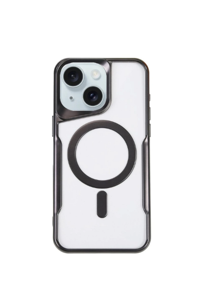 Newface iPhone 15 Plus Kılıf Boyi Magsafe Silikon Kapak - Siyah resmi