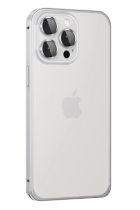 Joko iPhone 15 Pro Max Metal Bumper Mat Kapak - Gümüş resmi