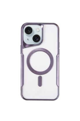 Newface iPhone 15 Plus Kılıf Boyi Magsafe Silikon Kapak - Derin Mor resmi