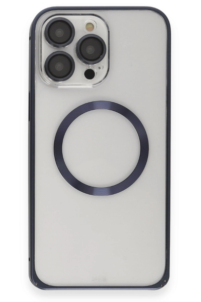 Joko iPhone 15 Pro Kılıf Metal Bumper Magneticsafe Kapak - Lacivert resmi