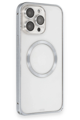 Joko iPhone 15 Pro Kılıf Metal Bumper Magneticsafe Kapak - Gri resmi