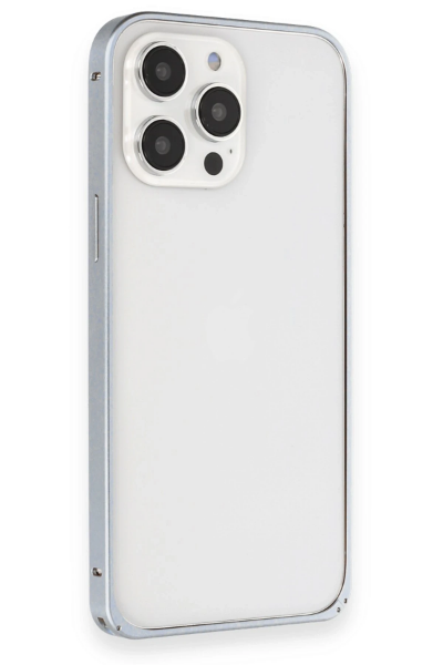 Joko iPhone 15 Pro Kılıf Metal Bumper Magneticsafe Kapak - Gri resmi