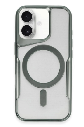 Newface iPhone 16 Plus Kılıf Boyi Magsafe Silikon Kapak - Yeşil resmi