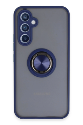 Newface Samsung Galaxy A54 5G Kılıf Montreal Yüzüklü Silikon Kapak - Lacivert resmi
