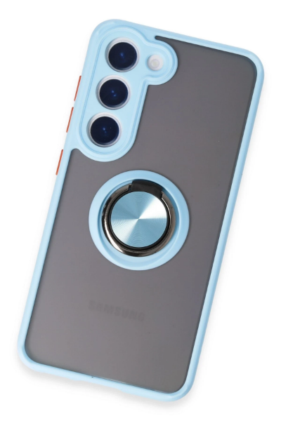 Newface Samsung Galaxy S23 Kılıf Montreal Yüzüklü Silikon Kapak - Buz Mavi resmi