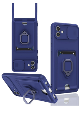 Newface Samsung Galaxy A05 Kılıf Zuma Kartvizitli Yüzüklü Silikon - Lacivert resmi