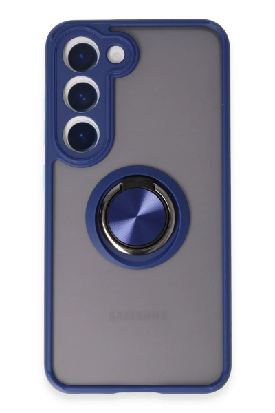 Newface Samsung Galaxy S23 Kılıf Montreal Yüzüklü Silikon Kapak - Lacivert resmi