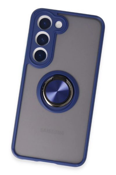 Newface Samsung Galaxy S23 Kılıf Montreal Yüzüklü Silikon Kapak - Lacivert resmi