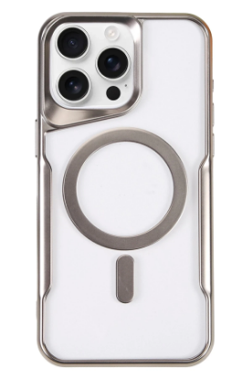 Newface iPhone 16 Pro Max Kılıf Boyi Magsafe Silikon Kapak - Gümüş resmi