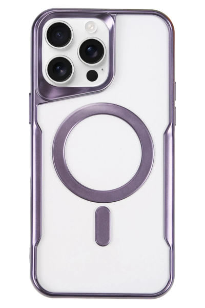 Newface iPhone 16 Pro Max Kılıf Boyi Magsafe Silikon Kapak - Derin Mor resmi