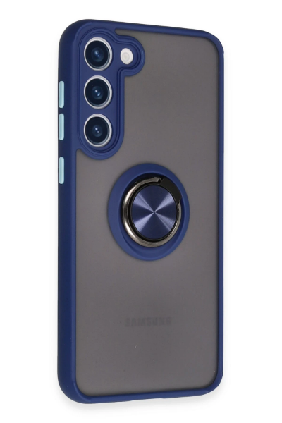 Newface Samsung Galaxy S23 Plus Kılıf Montreal Yüzüklü Silikon Kapak - Lacivert resmi