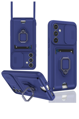 Newface Samsung Galaxy A05S Kılıf Zuma Kartvizitli Yüzüklü Silikon - Lacivert resmi