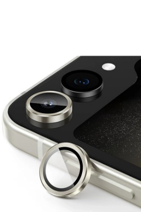 Newface Samsung Galaxy Z Flip 5 Valdez Metal Kamera Lens - Krem resmi