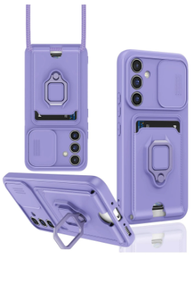 Newface Samsung Galaxy A05S Kılıf Zuma Kartvizitli Yüzüklü Silikon - Lila resmi