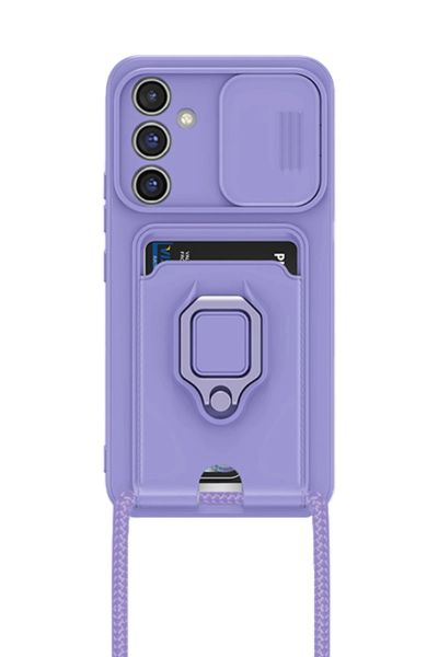 Newface Samsung Galaxy A05S Kılıf Zuma Kartvizitli Yüzüklü Silikon - Lila resmi