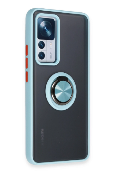 Newface Xiaomi Mi 12T Pro Kılıf Montreal Yüzüklü Silikon Kapak - Buz Mavi resmi