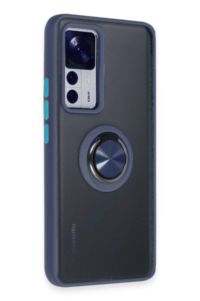 Newface Xiaomi Mi 12T Pro Kılıf Montreal Yüzüklü Silikon Kapak - Lacivert resmi