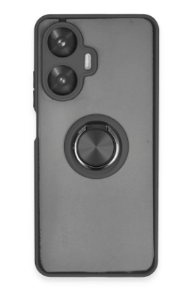 Newface Realme C55 Kılıf Montreal Yüzüklü Silikon Kapak - Siyah resmi