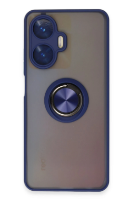 Newface Realme C55 Kılıf Montreal Yüzüklü Silikon Kapak - Lacivert resmi