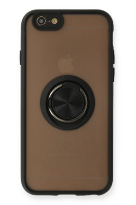 Newface iPhone 6 Kılıf Montreal Yüzüklü Silikon Kapak - Siyah resmi