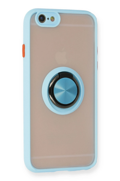 Newface iPhone 6 Kılıf Montreal Yüzüklü Silikon Kapak - Buz Mavi resmi