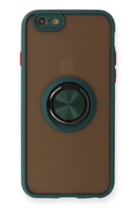 Newface iPhone 6 Kılıf Montreal Yüzüklü Silikon Kapak - Yeşil resmi