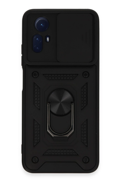 Newface Xiaomi Redmi Note 12S Kılıf Pars Lens Yüzüklü Silikon - Siyah resmi
