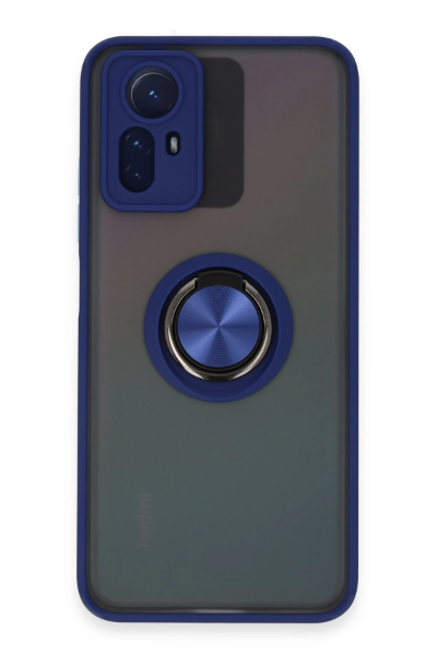 Newface Xiaomi Redmi Note 12S Kılıf Montreal Yüzüklü Silikon Kapak - Lacivert resmi