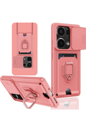 Newface Xiaomi Redmi Note 13 Pro 4G Kılıf Zuma Kartvizitli Yüzüklü Silikon - Pembe resmi