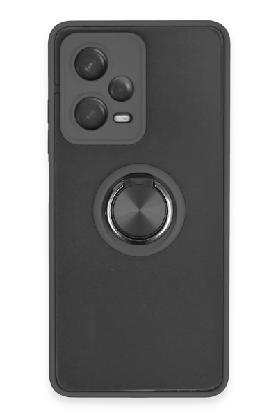 Newface Xiaomi Redmi Note 12 Pro 5G Kılıf Montreal Yüzüklü Silikon Kapak - Siyah resmi