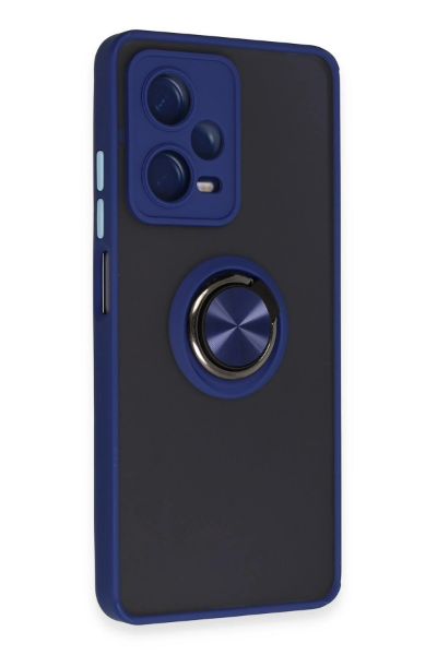 Newface Xiaomi Redmi Note 12 Pro 5G Kılıf Montreal Yüzüklü Silikon Kapak - Lacivert resmi
