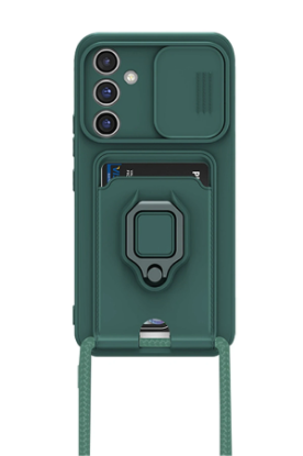 Newface Samsung Galaxy A25 5G Kılıf Zuma Kartvizitli Yüzüklü Silikon - Yeşil resmi