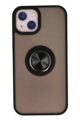 Newface iPhone 15 Kılıf Montreal Yüzüklü Silikon Kapak - Siyah resmi