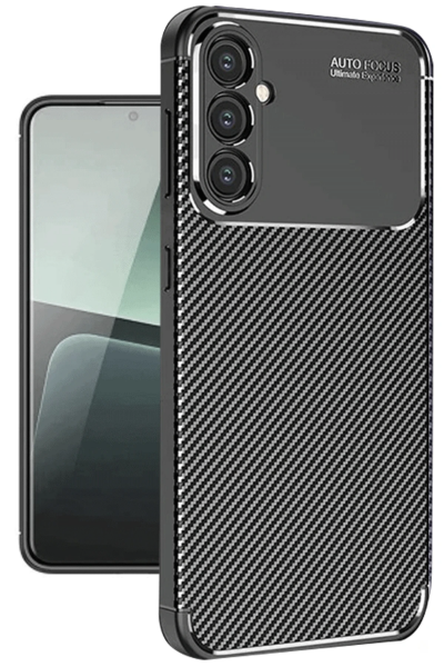 Newface Samsung Galaxy A56 Kılıf Auto Focus Karbon Kapak - Siyah resmi