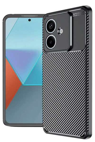 Newface Oppo A3 Kılıf Auto Focus Karbon Kapak - Siyah resmi