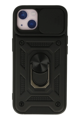 Newface iPhone 15 Kılıf Pars Lens Yüzüklü Silikon - Siyah resmi