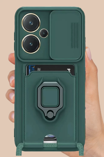Newface Xiaomi Redmi Note 13 Pro Plus Kılıf Zuma Kartvizitli Yüzüklü Silikon - Kırmızı resmi