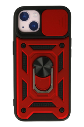 Newface iPhone 15 Kılıf Pars Lens Yüzüklü Silikon - Kırmızı resmi