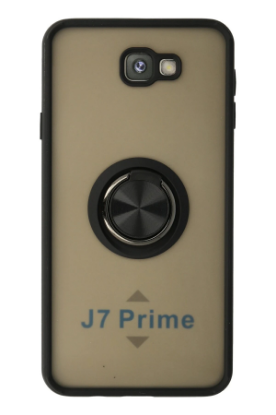 Newface Samsung Galaxy J7 Prime Kılıf Montreal Yüzüklü Silikon Kapak - Siyah resmi