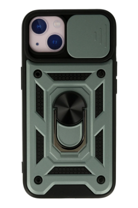 Newface iPhone 15 Kılıf Pars Lens Yüzüklü Silikon - Yeşil resmi