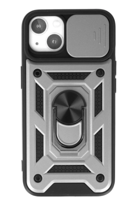 Newface iPhone 15 Kılıf Pars Lens Yüzüklü Silikon - Gümüş resmi