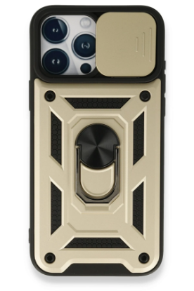 Newface iPhone 15 Pro Max Kılıf Pars Lens Yüzüklü Silikon - Gold resmi