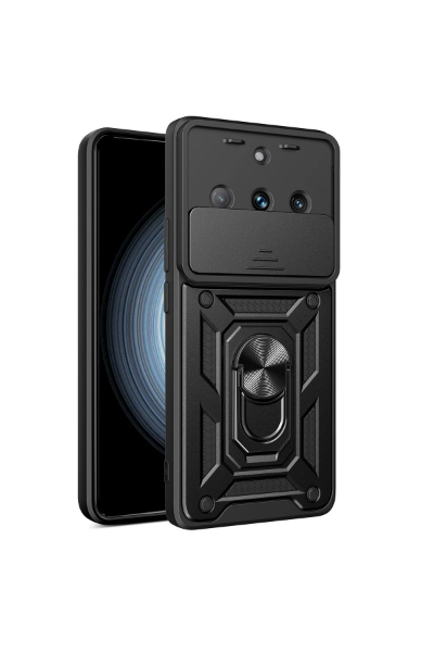 Newface Realme 11 Pro Kılıf Pars Lens Yüzüklü Silikon - Siyah resmi