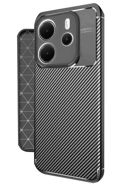 Newface Xiaomi Redmi Note 14 4G Kılıf Auto Focus Karbon Kapak - Siyah resmi