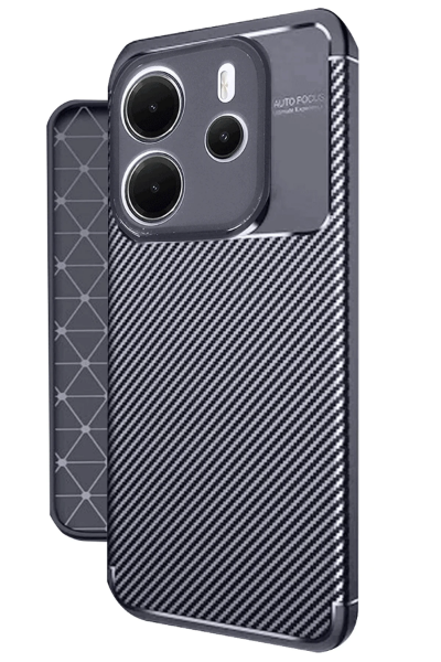 Newface Xiaomi Redmi Note 14 4G Kılıf Auto Focus Karbon Kapak - Lacivert resmi