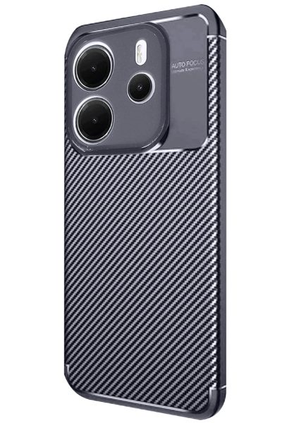 Newface Xiaomi Redmi Note 14 4G Kılıf Auto Focus Karbon Kapak - Lacivert resmi