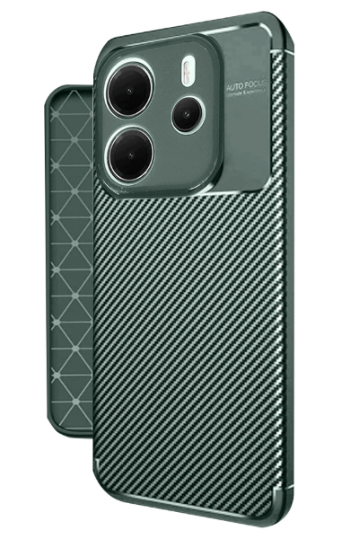 Newface Xiaomi Redmi Note 14 4G Kılıf Auto Focus Karbon Kapak - Koyu Yeşil resmi