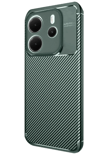 Newface Xiaomi Redmi Note 14 4G Kılıf Auto Focus Karbon Kapak - Koyu Yeşil resmi