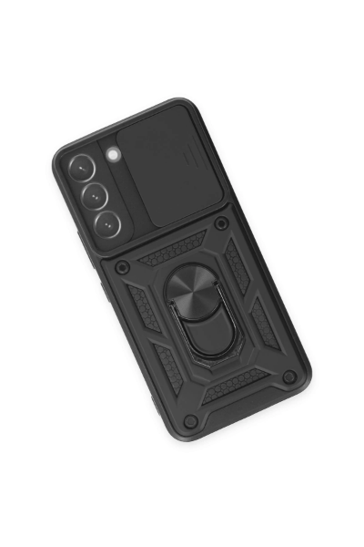 Newface Samsung Galaxy S23 Kılıf Pars Lens Yüzüklü Silikon - Siyah resmi